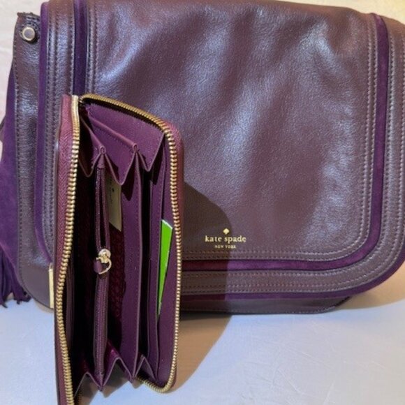 Kate Spade Saddle Bag with Leather Trim and Soft Suede w/wallet - Picture 5 of 5